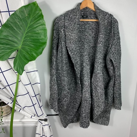 Talbots Sweaters - Talbots Donegal Open-Front Cardigan Gray Size 1X